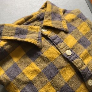 Yellow and Charcoal Check Flannel